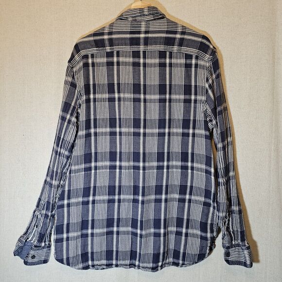 Wallin & Bros Blue White Plaid Double Layer Button-up Mens long sleeves Size XXL - Picture 8 of 11